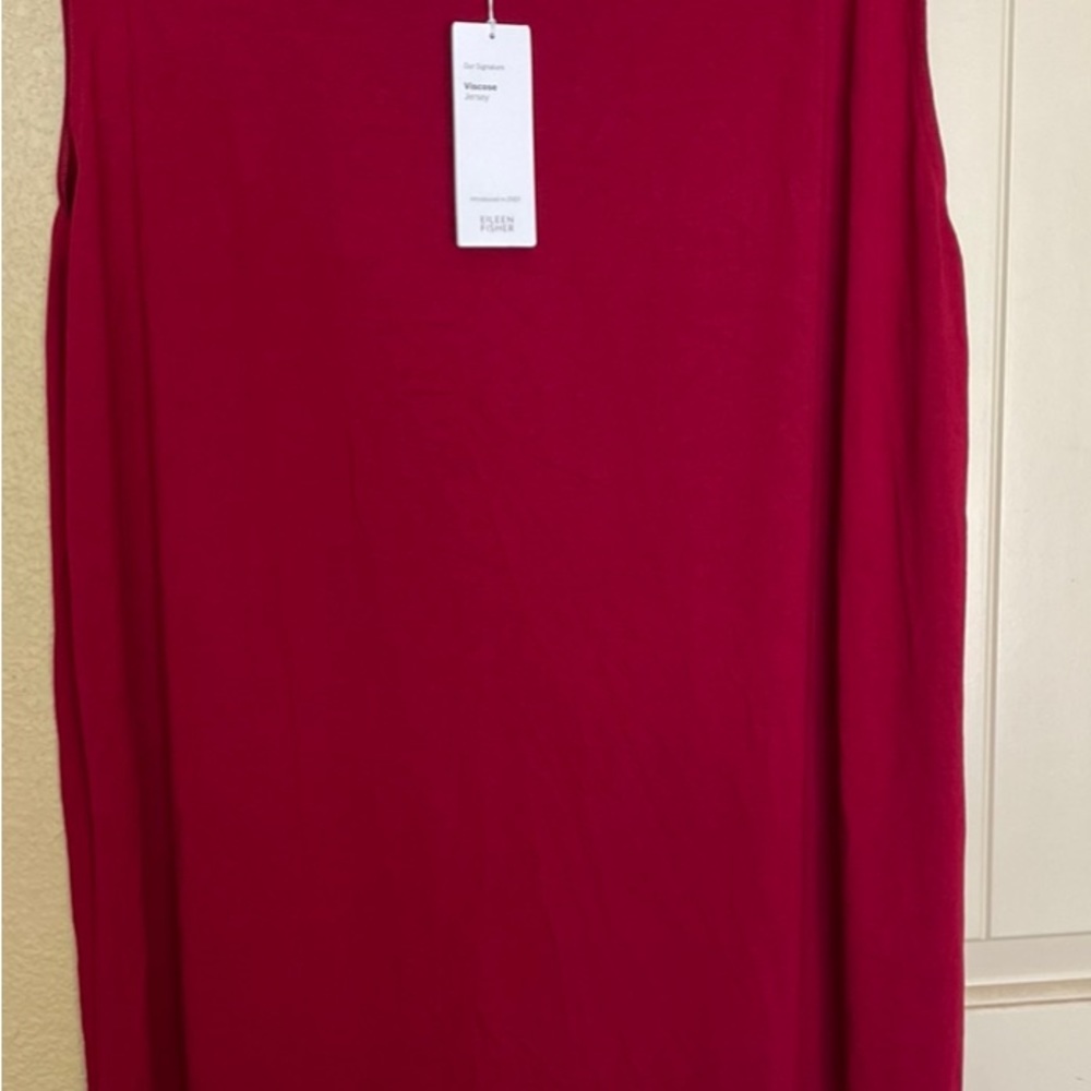 Eileen Fisher beautiful maroon dress♥️ super soft looks cute with a jean jacket